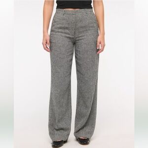 Abercrombie & Fitch Curve Love Linen-Blend Wide Leg Pant